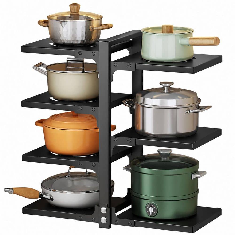 Heavy Duty 7-Tier Adjustable Pot and Pan Organizer Rack for Kitchen Cabinet and Under Sink Storage, Carbon Steel price history on PriceWatchPro