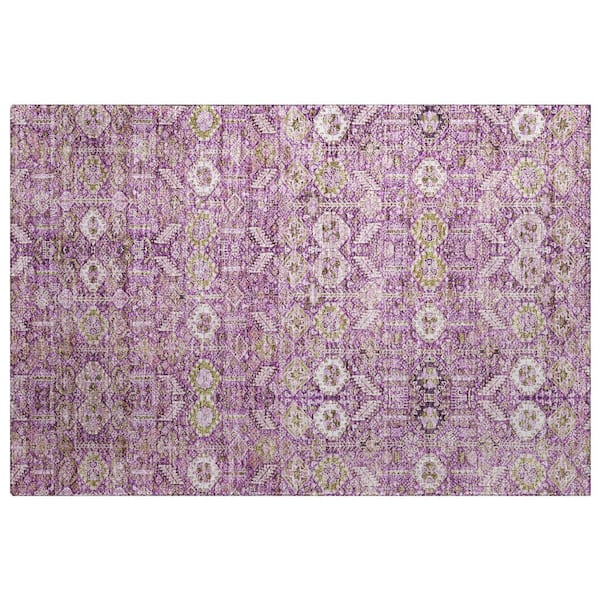 Dream Shag Premium Machine Washable Abstract ADS574 Lavender 3 ft. x 4 ft. Area Rug