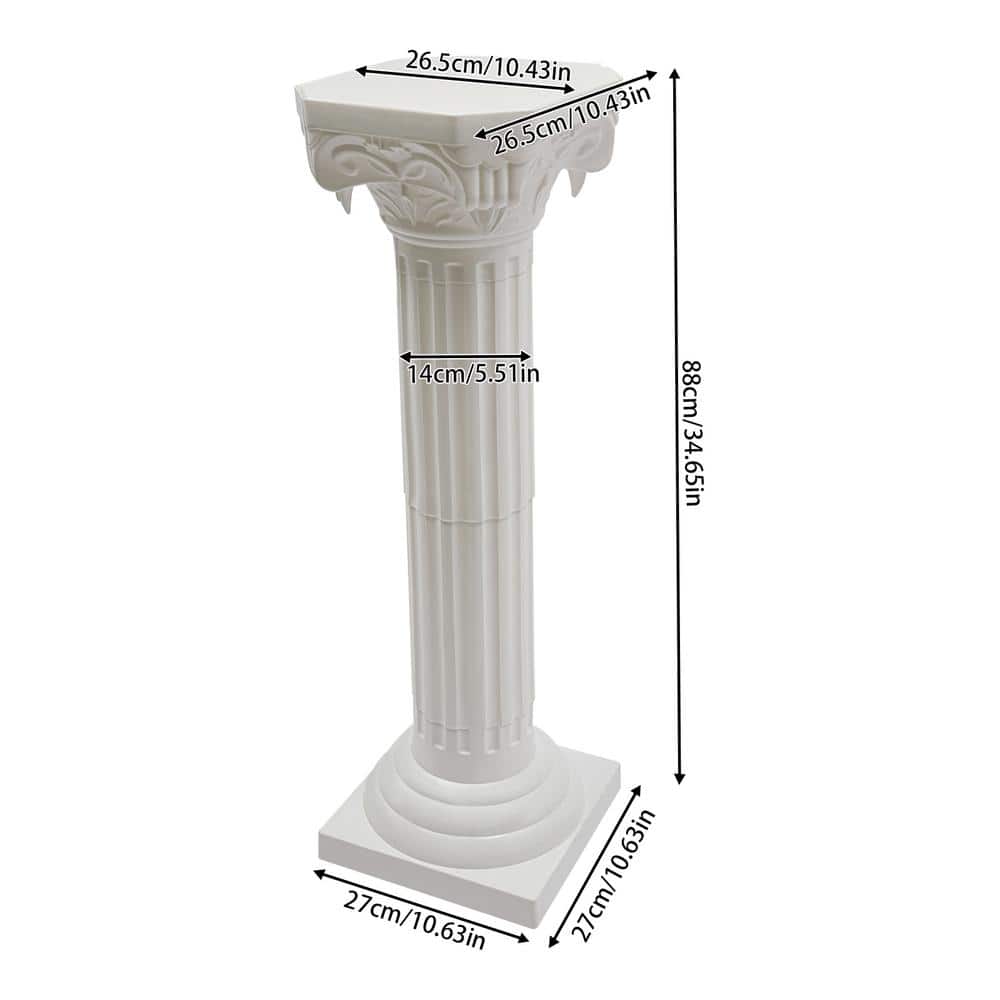 Tall White Plastic Roman Pillar Set for Wedding Decor