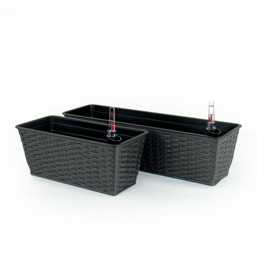 2-Pack Hand Woven Wicker Smart Self-watering Rectangle Planter in Espresso price history on PriceWatchPro