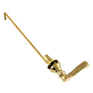 French Country Side Mount Toilet Tank Lever in Polished Brass