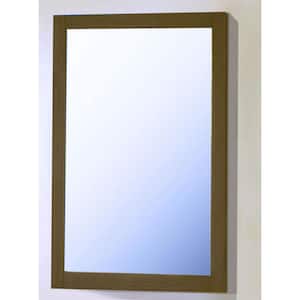 17.00 in. W x 27.00 in. H Framed Rectangular Bathroom Vanity Mirror in Weathered Light Brown