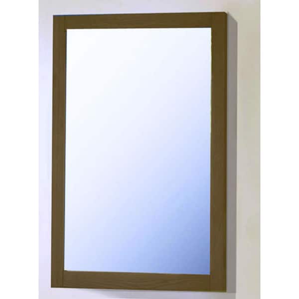 Unbranded 17.00 in. W x 27.00 in. H Framed Rectangular Bathroom Vanity Mirror in Weathered Light Brown
