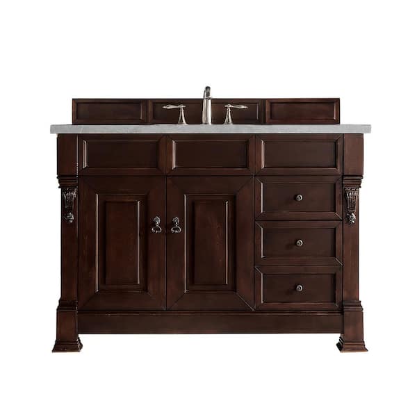 James Martin Vanities Brookfield 48 in. W x 23.5 in. D x 34.3 in. H Bathroom Vanity in Burnished Mahogany with Eternal Serena Quartz Top