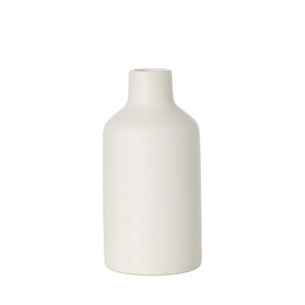 SULLIVANS 10.5 in. Matte White Bottle Vase, Ceramic CM3139 - The Home Depot