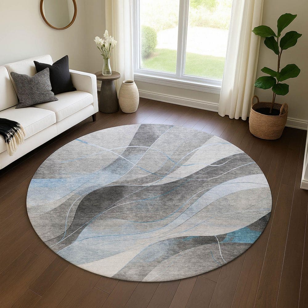 Addison Rugs Mayfield Premium Machine Washable Abstract AMF1668 Sky 8 ...
