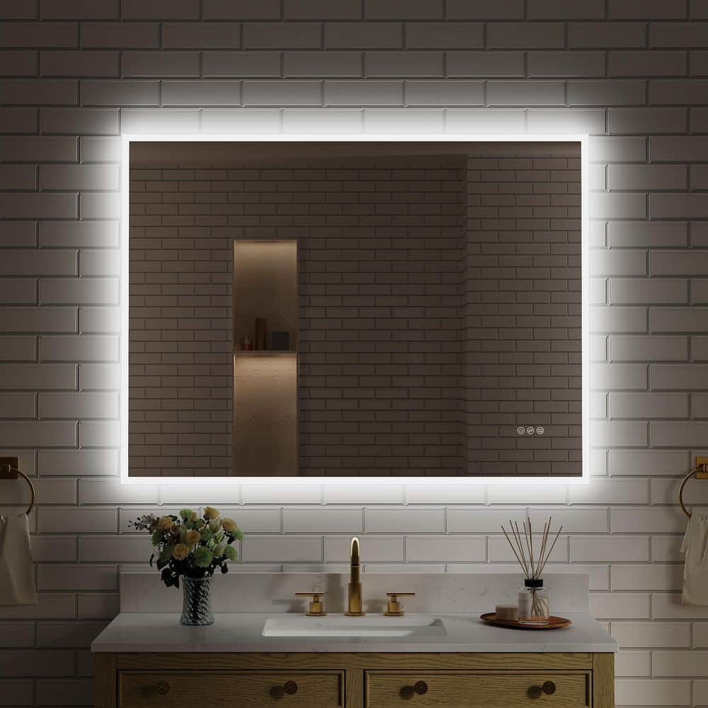 48 in. W x 36 in. H Rectangular Frameless Anti-Fog LED Light Wall Bathroom Vanity Mirror Frontlit and Backlit price history on PriceWatchPro