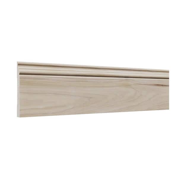 . 69 in. D x 5.5 in. W x 92 in. L Unfinished Poplar Wood Gildwyn Baseboard Moulding