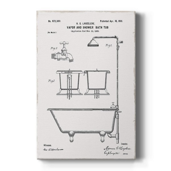 Vintage Bath II by Wexford Homes Unframed Giclee Home Art Print 36 in. x 24 in.