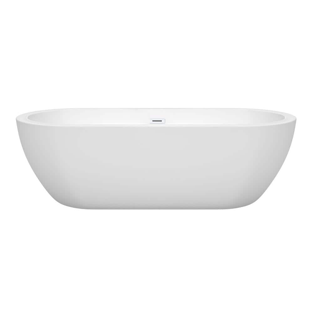 Soho 72'' White Freestanding Acrylic Soaking Bathtub