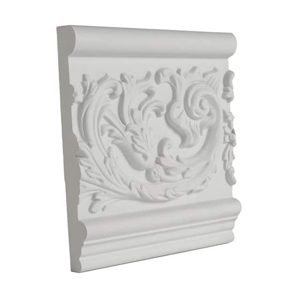 American Pro Decor 7-1/16 in. x 1 in. x 6 in. Long Floral Scroll Polyurethane Frieze Panel Moulding Sample