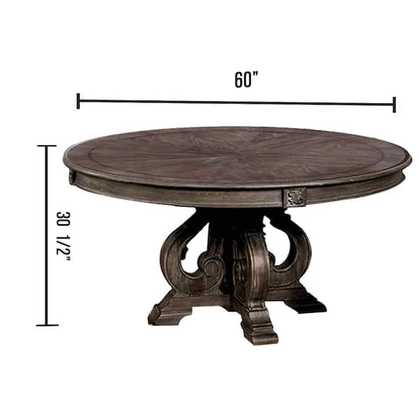 Arcadia Natural Tone Rustic Style Round Dining Table