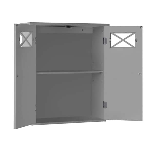 Teamson Home Dawson 20-in x 24-in x 7-in Gray Bathroom Wall Cabinet