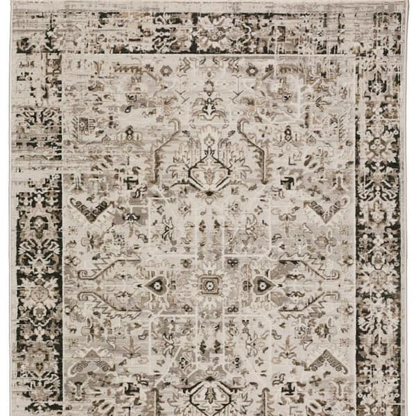 5 X 8 Gray Oriental Runner Rug