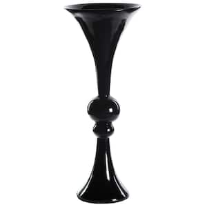 24 in. Black Decorative Wedding Centerpiece Modern Trumpet Vase