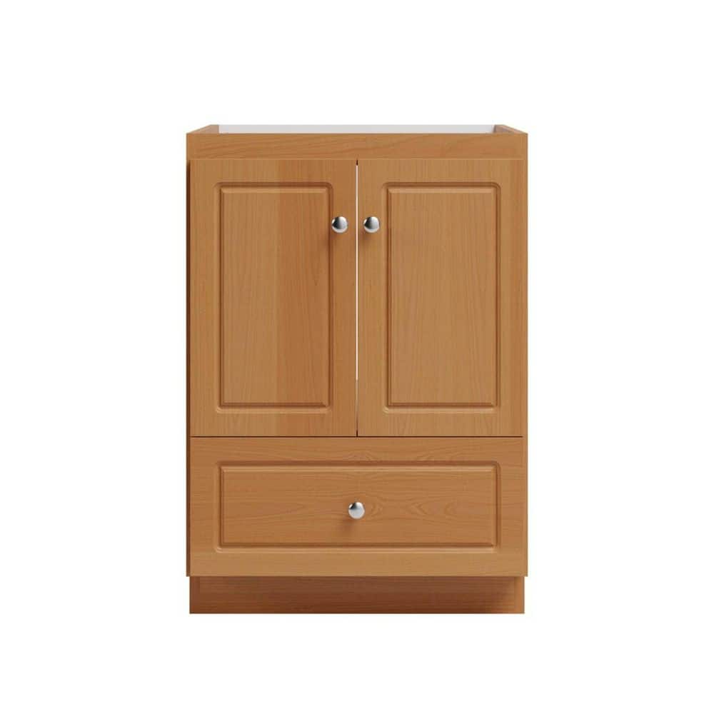Ultraline 24 in. W x 21 in. D x 34.5 in. H Bath Vanity Cabinet without Top in Natural Alder