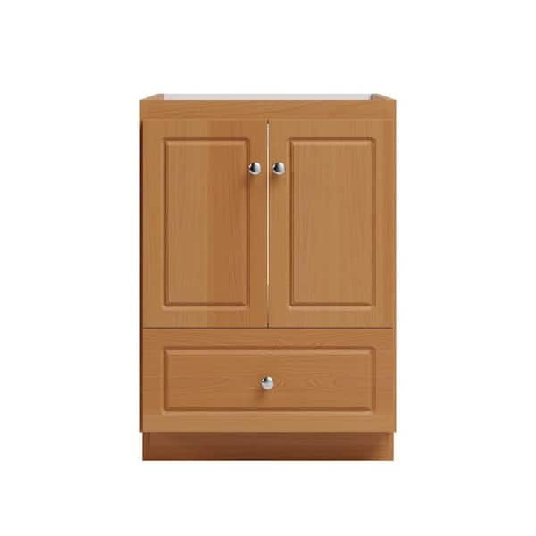 Ultraline 24 in. W x 21 in. D x 34.5 in. H Bath Vanity Cabinet without Top in Natural Alder