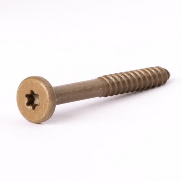 #10 x 1-7/8 in. Star Flat Head Epoxy Coated Steel Fascia Composite Deck Screws Tan Gray #31 (100-pieces)