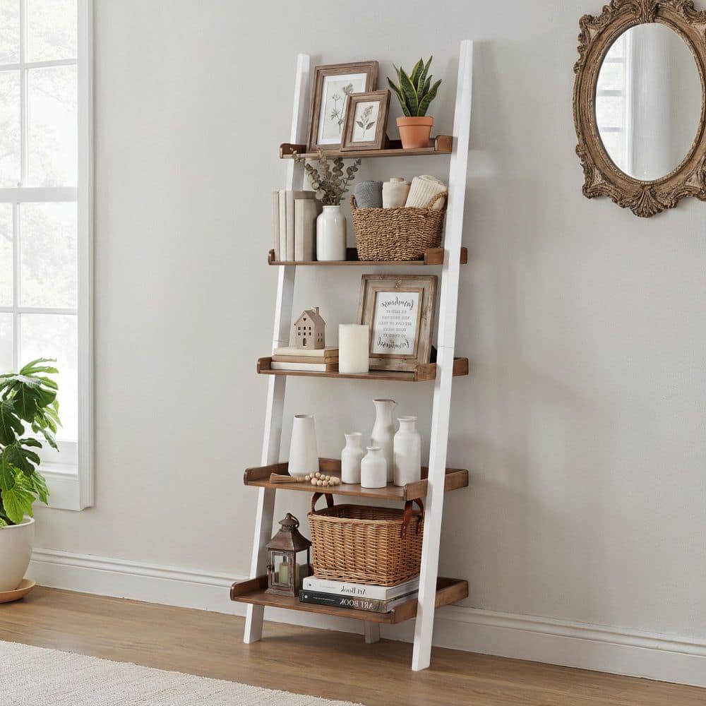 Convenience Concepts American Heritage 72 in. Driftwood/White Wood