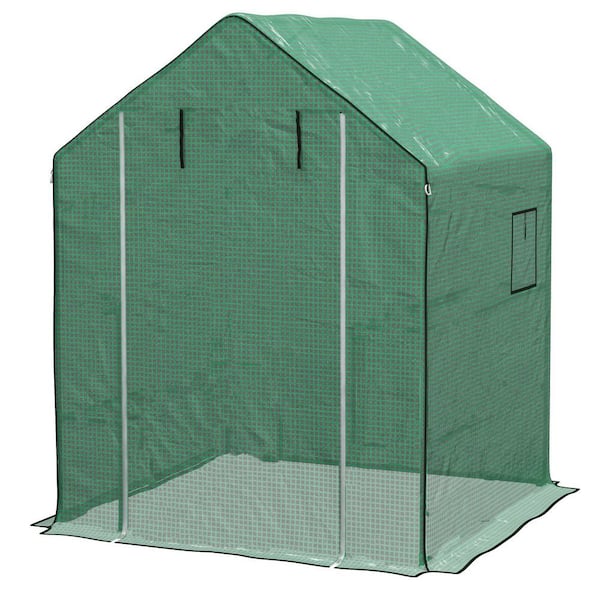 ITOPFOX 55 in. W x 56.25 in. D x 74.75 in. H Walk-in Greenhouse Replacement Cover in Green