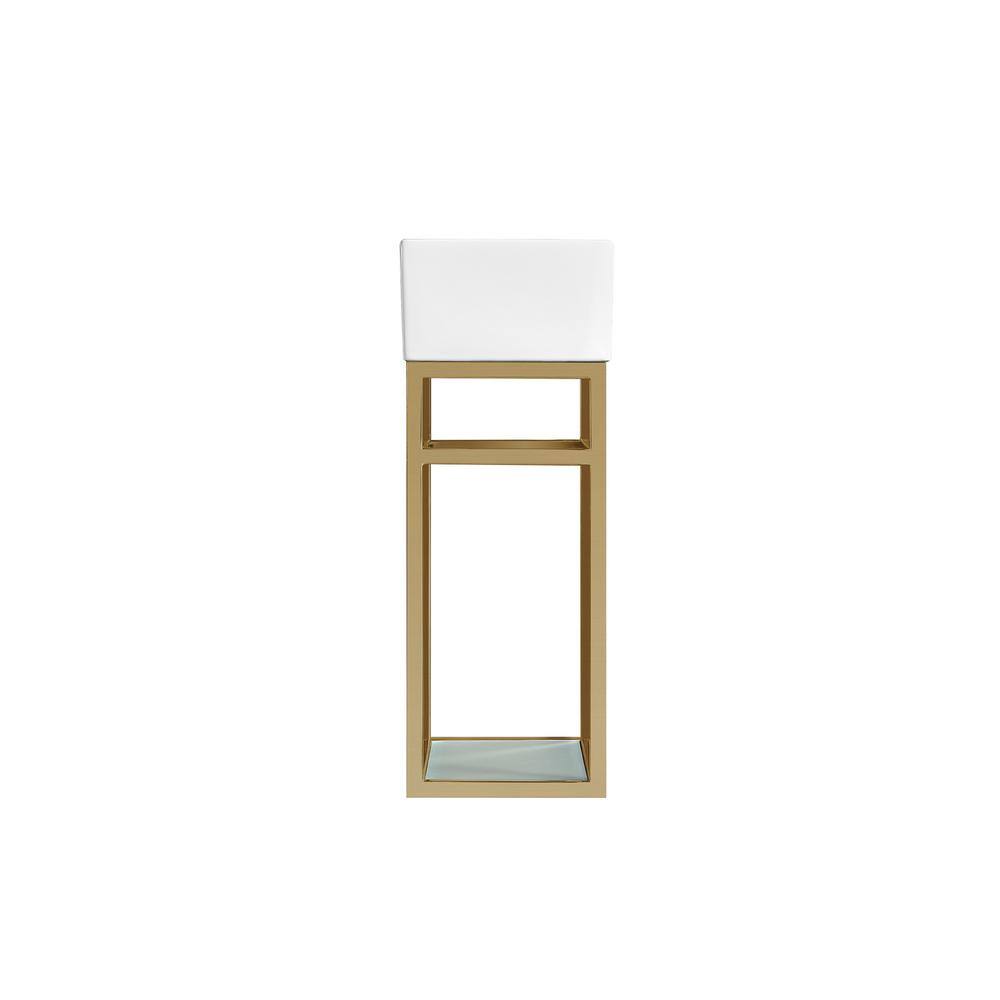 Pierre 25" Gold and White Wall-Mounted Vanity with Ceramic Top