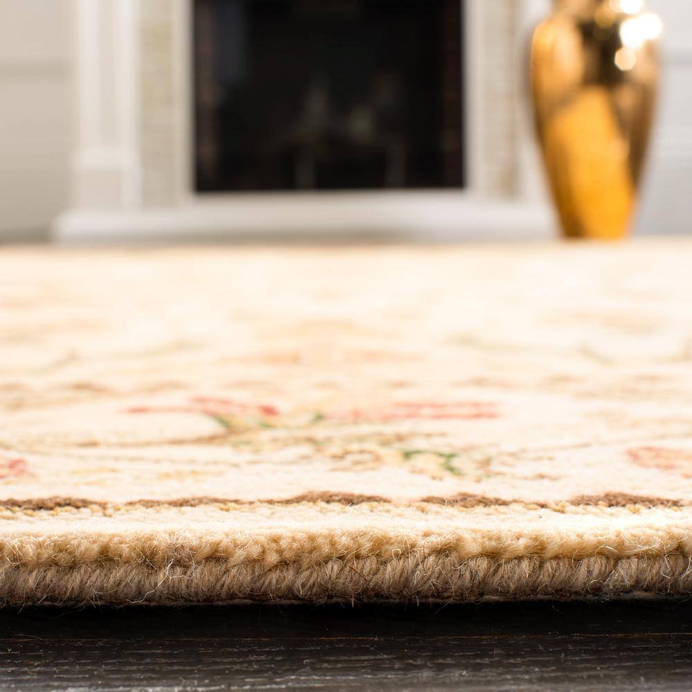 Ivory Rectangular Hand-Tufted Wool Area Rug