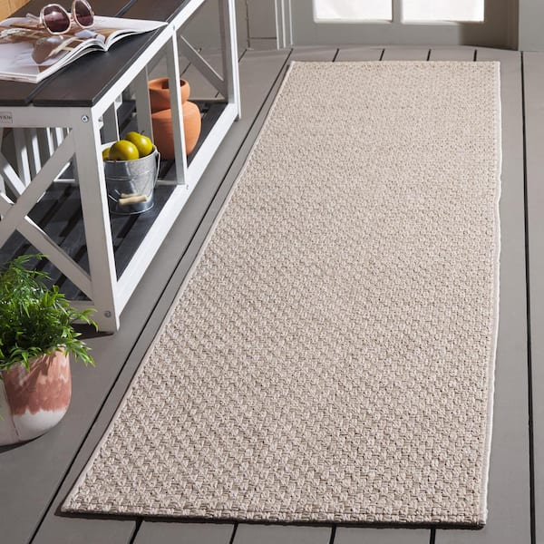 Sisal All-Weather Beige 2 ft. x 8 ft. Solid Woven Indoor/Outdoor Runner Rug