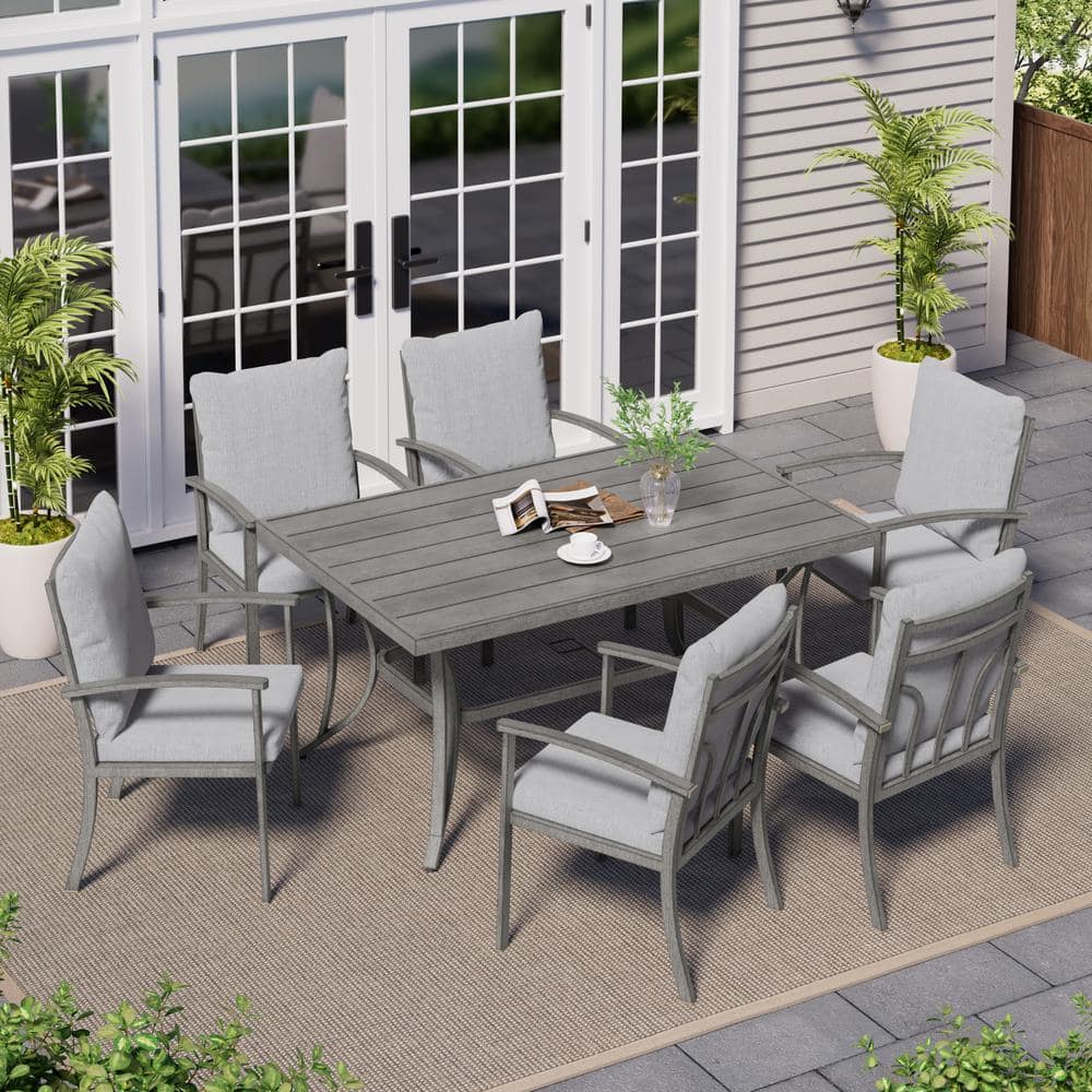 Urban Oasis Gray 7-Piece Aluminum Outdoor Dinning Set with Cushions price history on PriceWatchPro