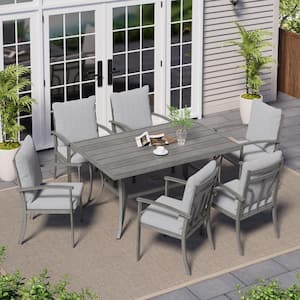 Urban Oasis Gray 7-Piece Aluminum Outdoor Dinning Set with Cushions