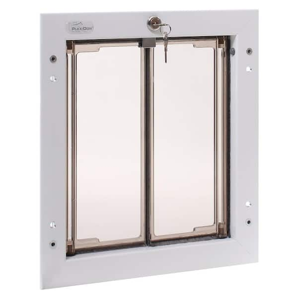 PlexiDor Performance Pet Doors 9 in. x 12 in. Door Mount White Medium Dog Door