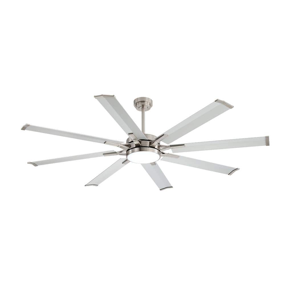 96 in. (8 ft.) Indoor Aluminum Blades Ceiling Fan with Integrated LED, Nickel price history on PriceWatchPro