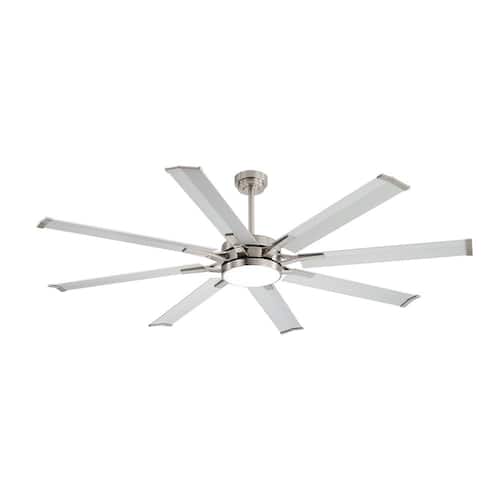 96 in. (8 ft.) Indoor Aluminum Blades Ceiling Fan with Integrated LED, Nickel MLiAN Commercial and Industrial Ceiling Fans