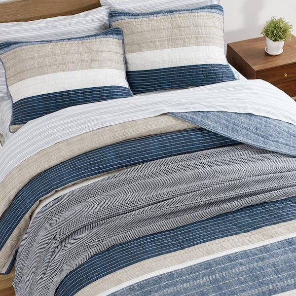 Nautica Ridgeport Stripe Cotton Quilt Set & Reviews