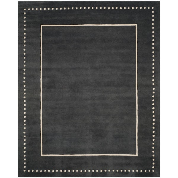 SAFAVIEH Bella Dark Gray/Ivory 10 ft. x 14 ft. Dotted Border Area Rug
