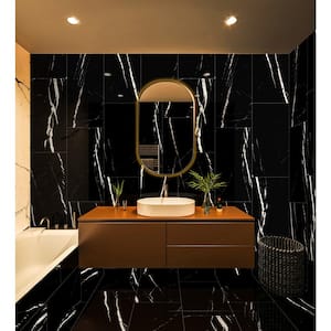 Tavish Nero 16 in. W x 32 in. L Polished Porcelain Floor and Wall Tile (3.55 sq. ft./Each)