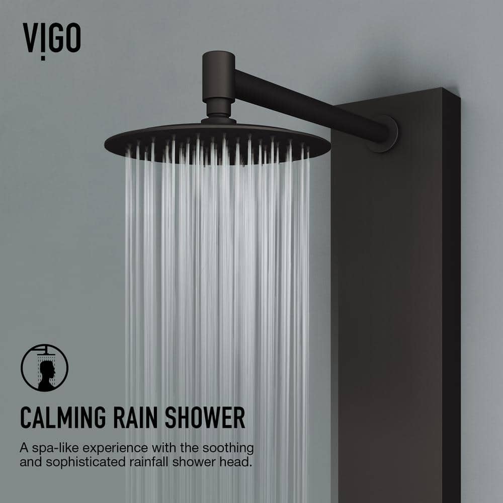 Bowery Matte Black 59" Shower Panel with 4-Jet System and Hand Shower