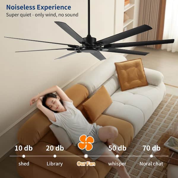 6.25 ft. 6 Fan Speeds Indoor Black 145 RPM Industrial HVLS Ceiling Fan with Remote and Wall Control Included
