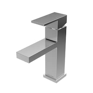 Santorini 1-Handle Single Hole Bathroom Faucet in Brushed Stainless