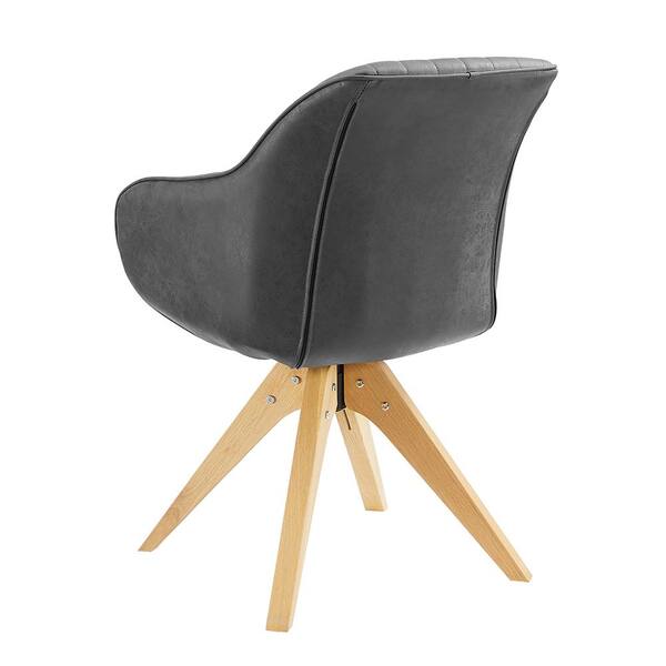 ★PARTIMENTO★ Antique Chair Layered Long Sleeve Charcoal Serta Smart Layers Brinkley Ergonomic Bonded Leather High