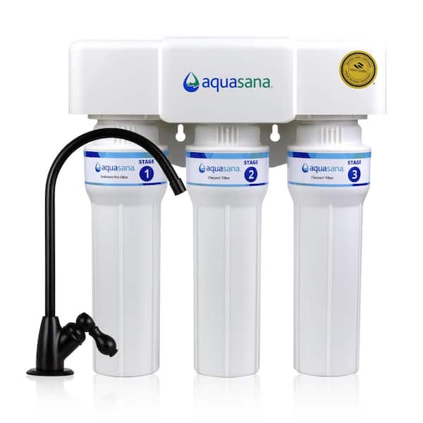 Under Sink Drinking Water Filter : 3-Stage : Reduce up to 99.99% of 78 Contaminants : Matte Black Faucet