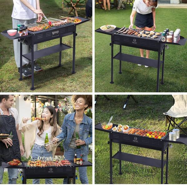 MUKE Portable Charcoal Grill, Folding BBQ Grill, for Skewers with