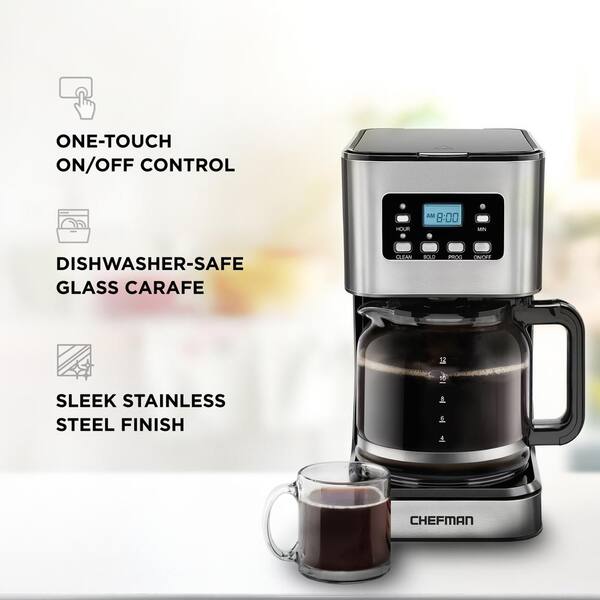 https://images.thdstatic.com/productImages/d77eefdf-0a0f-4004-8bfc-b05b84d111cb/svn/stainless-chefman-drip-coffee-makers-rj14-12-sq-4f_600.jpg