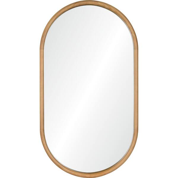 NOTRE DAME DESIGN Everclear Pill 36 in. H x 20 in. W Modern Rectangular Natural Brown Framed Décor Mirror