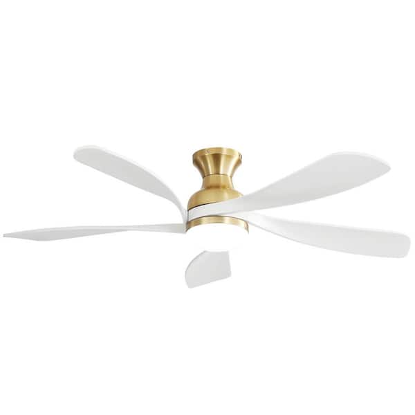 Sofucor 52 in. Indoor/Outdoor Smart 6-Speed Gold Ceiling Fan with Light and Remote and App Control