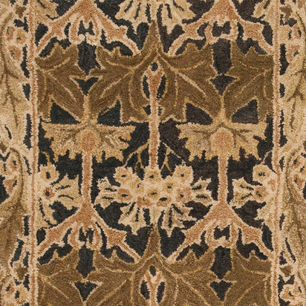 Hand-Tufted Navy and Sage Floral Wool Runner Rug, 2'3" x 10'