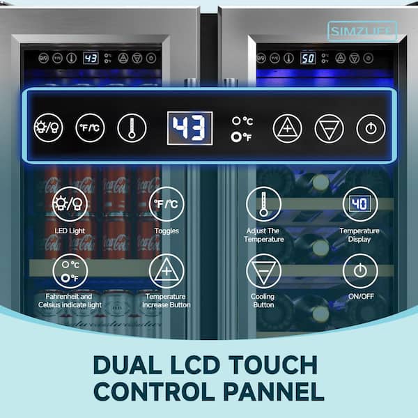 SIMZLIFE 24 in. Dual Zone 21-Bottles and 88-Cans