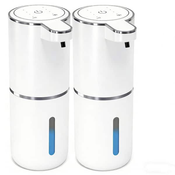 2 Pack Automatic Soap Dispenser, 12.8 oz. USB 4levels Adjustable Dispenser Electric Wall Mounted Smart, White