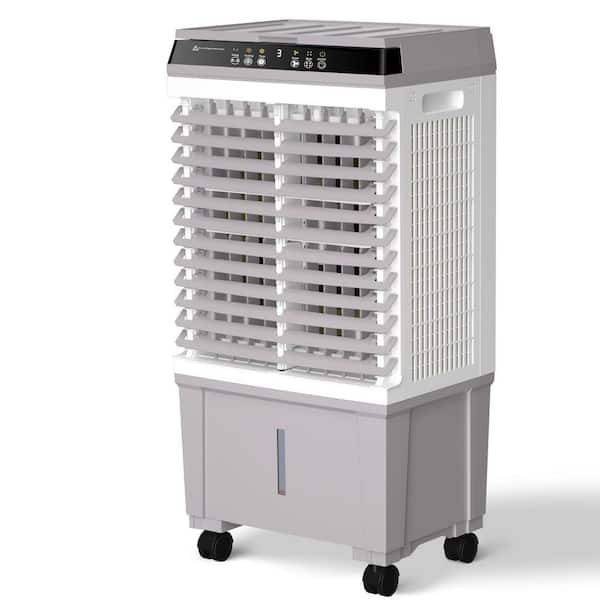 6000 BTU Portable Air Conditioner Fan with 3-Speed, 3 In 1 Swamp Cooler, 1800 CFM, Remote Control, 4-Ice Packs, Timer.
