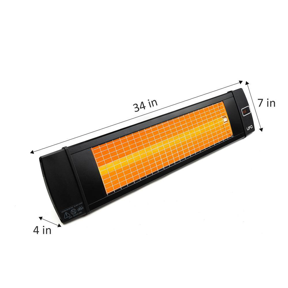 Black 34-Inch Electric Infrared Ceramic Patio Heater