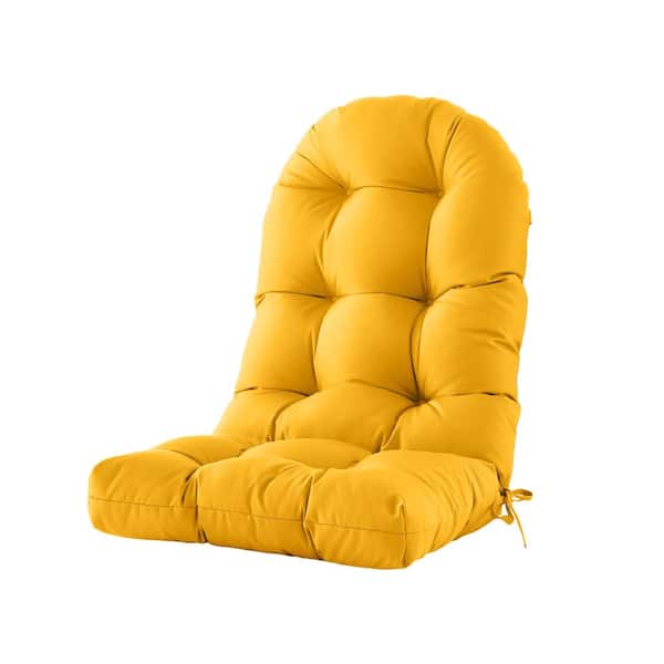 High-Back Seat Cushion - 48"x21"x4"Outdoor Adirondack Chair Cushion for Patio Furniture with Tie,Yellow